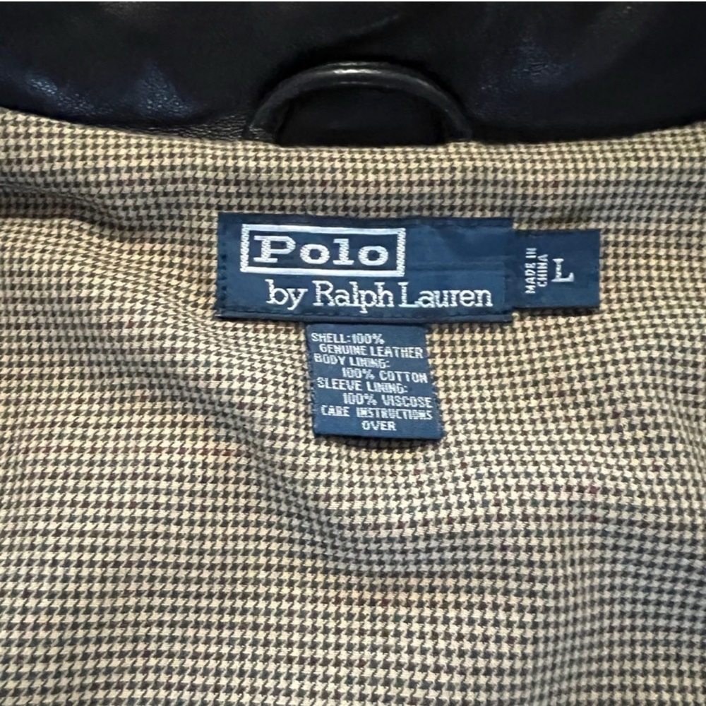 Polo Ralph Lauren Vintage Black Lambskin Leather Jacket Butter Soft Men's Size L - Picture 15 of 16